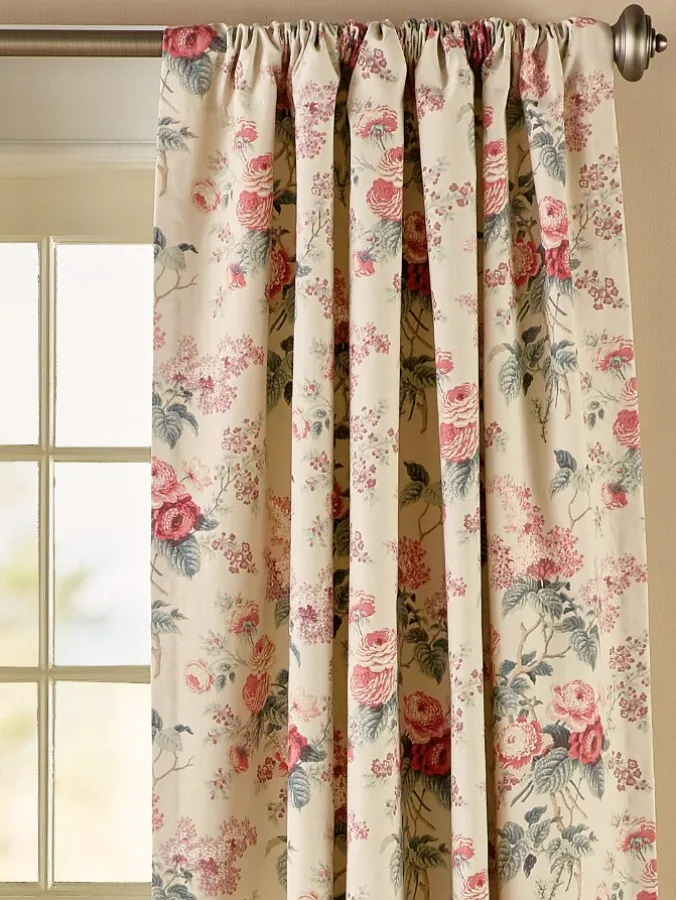 Abbey Rose Lined Rod Pocket Curtains