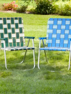 American-Made Extra-Wide Webbed Folding Lawn Chair