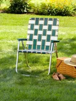 American-Made Extra-Wide Webbed Folding Lawn Chair