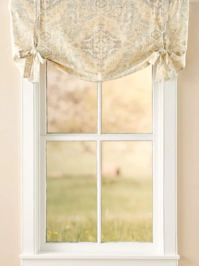 Antiqued Watercolor Rod Pocket Tie-Up Valance by Country Curtains®
