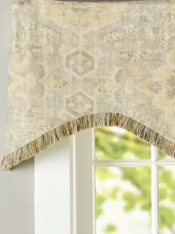 Antiqued Watercolor Rod Pocket Scalloped Valance by Country Curtains®