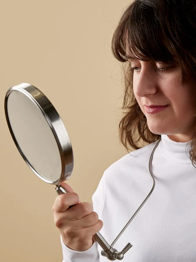 Around-the-Neck Magnification Mirror