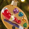 Artist's Palette Blown-Glass Christmas Ornament
