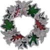 Autumn Leaves Wreath Pewter Brooch