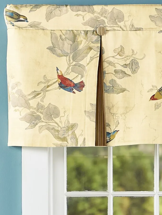 Aviary Lined Pleated Rod Pocket Valance by Country Curtains®