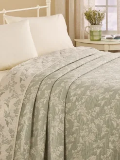 Aviary Reversible Portuguese Cotton Jacquard Bedspread