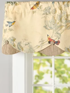 Aviary Rod Pocket Layered Scalloped Valance by Country Curtains®