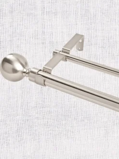 Ball Finial Double Curtain Rod, 1 Inch and 5/8 Inch