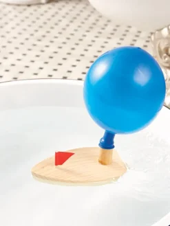 Balloon-Powered Wooden Toy Boat