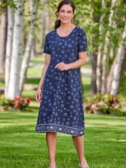 Bandana Print Cotton Knit T-Shirt Dress