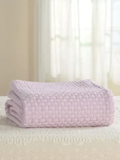 Basket-Weave Cotton Blanket or Throw