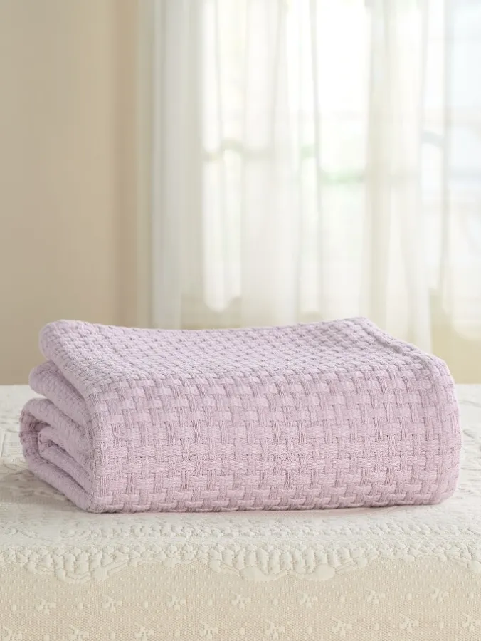 Basket-Weave Cotton Blanket or Throw