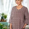 Batik Leaves Tunic Top