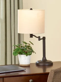 Benton Rubbed Bronze Swing-Arm Table Lamp