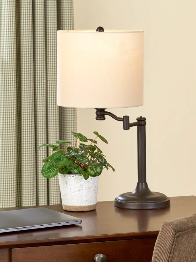 Benton Rubbed Bronze Swing-Arm Table Lamp