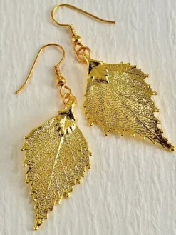 Birch Leaf Drop Earrings