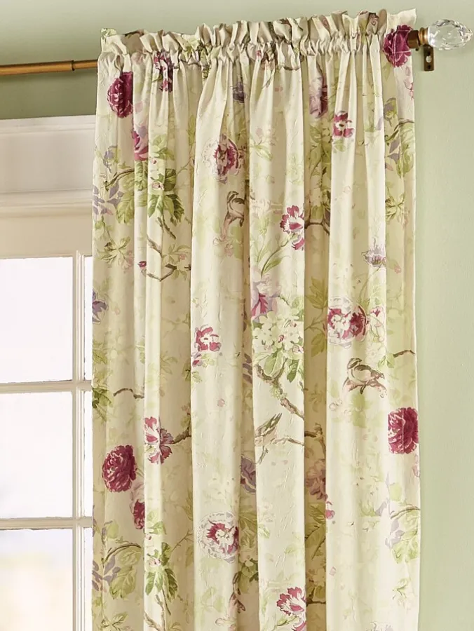 Birdsong Blooms Rod Pocket Curtain Panel