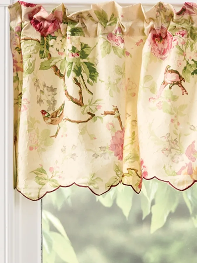 Birdsong Blooms Rod Pocket Valance