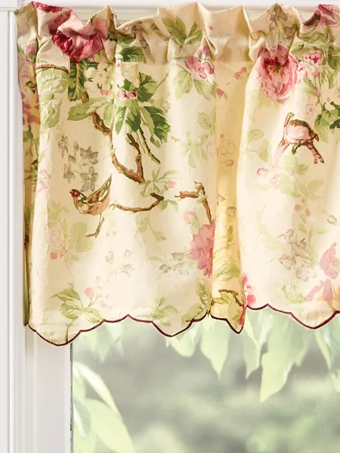 Birdsong Blooms Rod Pocket Valance