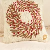 Bittersweet Wreath Hooked Wool Pillow