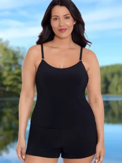 Black One-Piece Romper Swimsuit