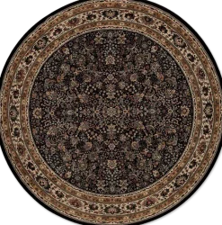 Black Waterford Six Foot Round Area Rug