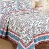 Blooming Border Oversized Cotton Quilt or Pillow Sham