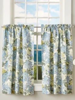 Blooming Hydrangea Rod Pocket Tiers