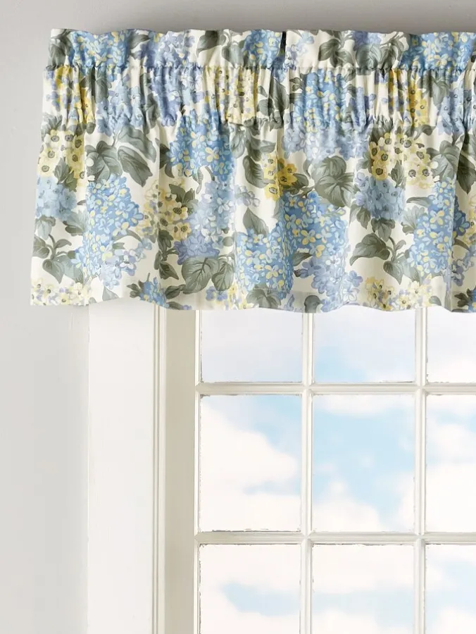 Blooming Hydrangea Rod Pocket Insert Valance