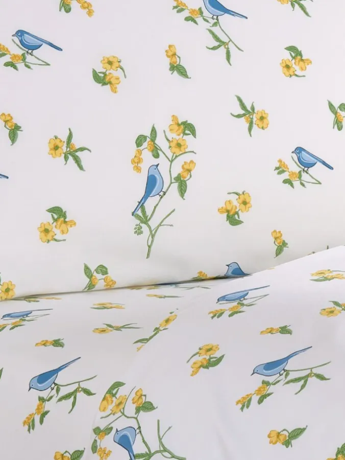 Bluebird Portuguese Cotton Percale Sheet Set