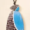 Blue Geometric Artisan Adjustable Cord Necklace