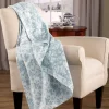 Blue Toile Jacquard Double-Flannel Blanket