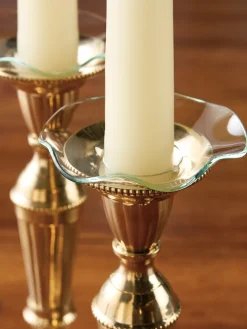 Bobeche Candle Wax Catcher With Wavy Rim, Set of 2
