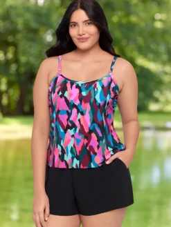 Bold Watercolor One-Piece Shortini Swim Romper