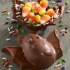 Breakable Milk Chocolate Halloween Bat Filled With Candy Corn, Set of 2