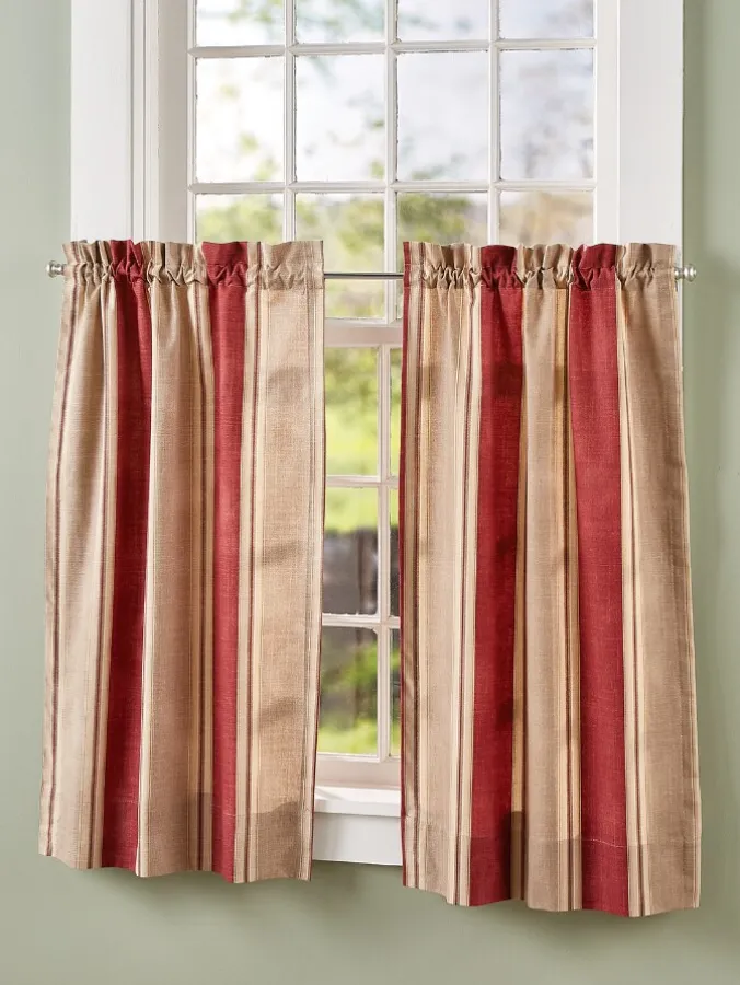 Brighton Stripe Rod Pocket Tiers