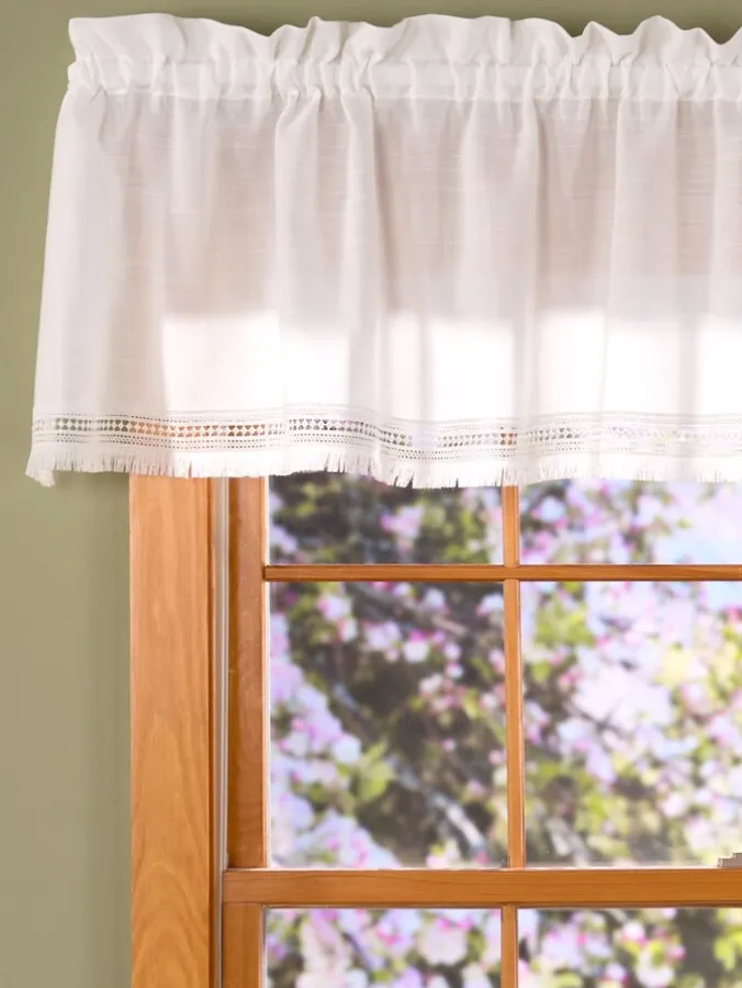 Brushed Fringe Rod Pocket Tailored Valance