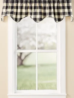 Buffalo Check Lined Rod Pocket Scalloped Valance by Country Curtains®