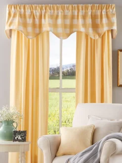 Buffalo Check Lined Rod Pocket Scalloped Valance by Country Curtains®