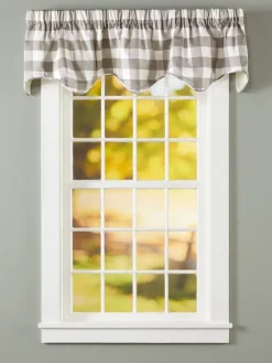 Buffalo Check Lined Rod Pocket Scalloped Valance by Country Curtains®