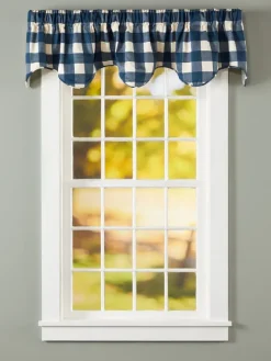 Buffalo Check Lined Rod Pocket Scalloped Valance by Country Curtains®