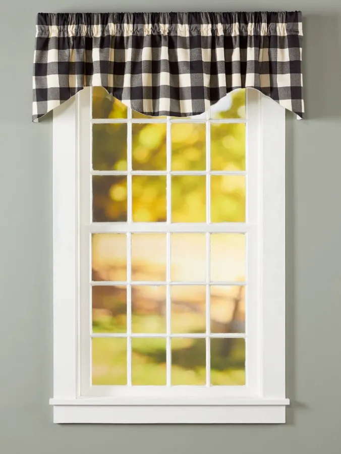 Buffalo Check Lined Rod Pocket M-Shaped Valance by Country Curtains®