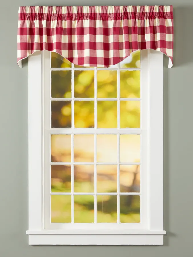 Buffalo Check Lined Rod Pocket M-Shaped Valance by Country Curtains®