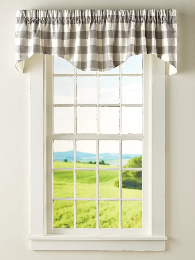 Buffalo Check Lined Rod Pocket M-Shaped Valance by Country Curtains®