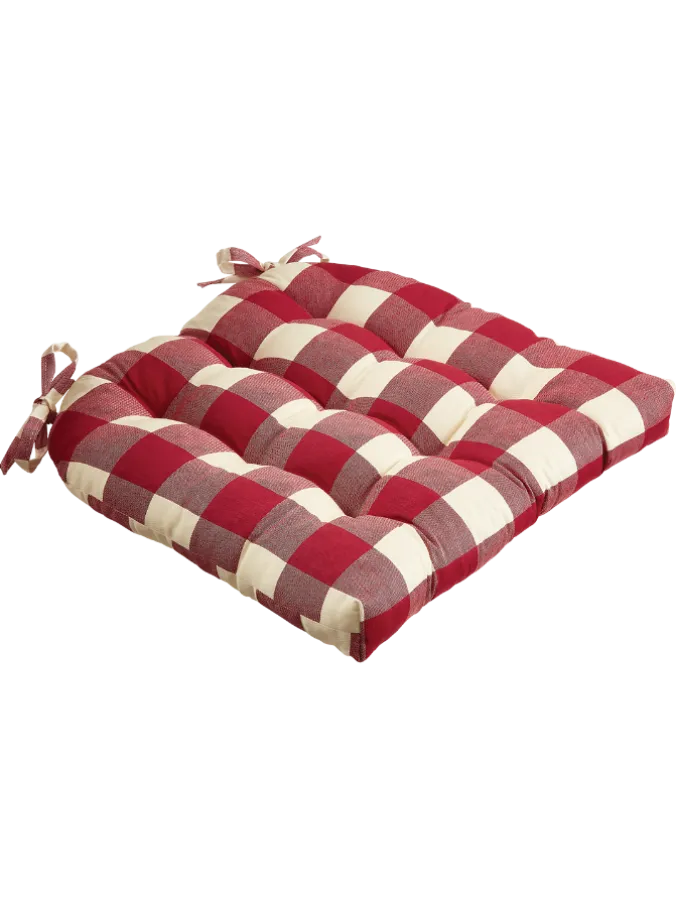 Buffalo Check Never-Flatten Chair Cushion by Country Curtains®, In 2 Sizes