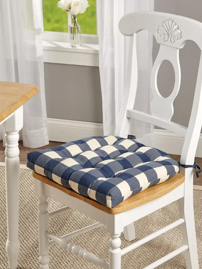 Buffalo Check Never-Flatten Chair Cushion by Country Curtains®, In 2 Sizes