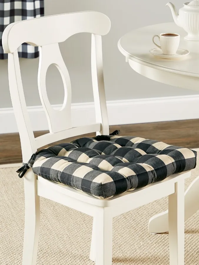 Buffalo Check Never-Flatten Chair Cushion by Country Curtains®, In 2 Sizes