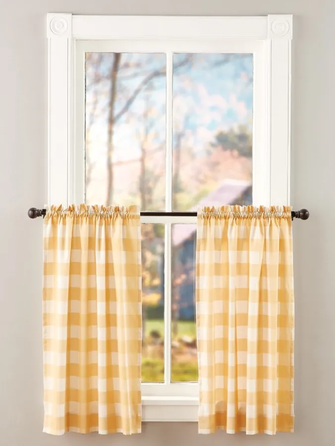 Buffalo Check Rod Pocket Tiers by Country Curtains®