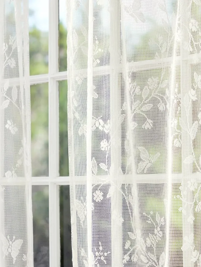Butterfly Garden Lace Pinch-Pleat Tiers With Back Tabs