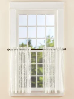 Butterfly Garden Lace Rod Pocket Tiers
